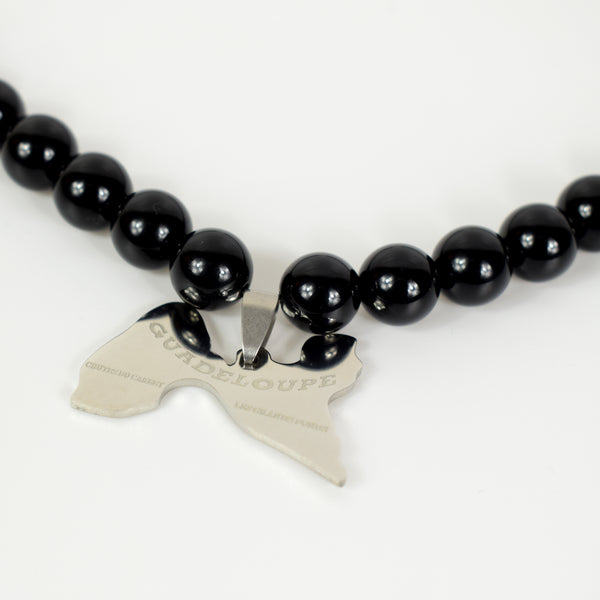 COLLIER ONYX CARTE GUADELOUPE