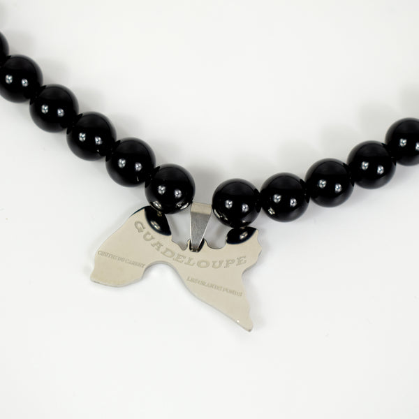 COLLIER ONYX CARTE GUADELOUPE