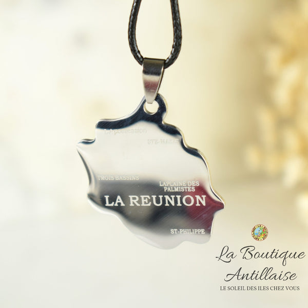 COLLIER PENDENTIF LA REUNION ARGENT