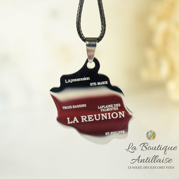 COLLIER PENDENTIF LA REUNION ARGENT