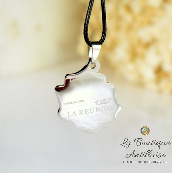 COLLIER PENDENTIF LA REUNION ARGENT