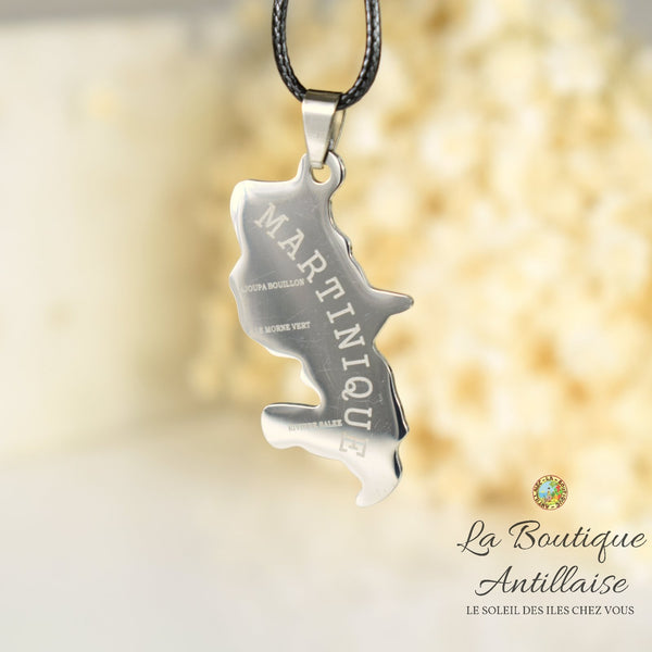 COLLIER PENDENTIF MARTINIQUE ARGENT PETIT - La Boutique Antillaise