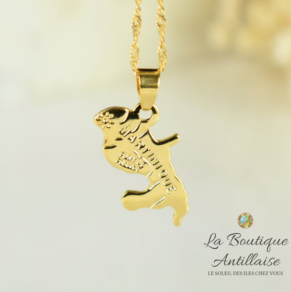COLLIER PENDENTIF MARTINIQUE OR PETIT - La Boutique Antillaise
