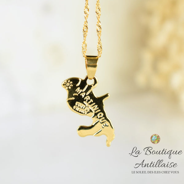 COLLIER PENDENTIF MARTINIQUE OR PETIT - La Boutique Antillaise