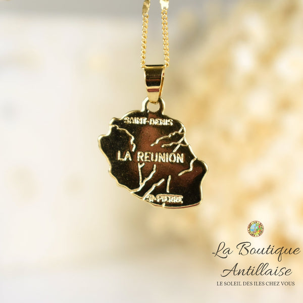 Collier petit pendentif La Réunion or