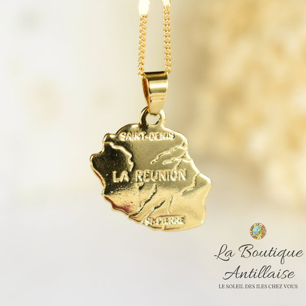 Collier petit pendentif La Réunion or