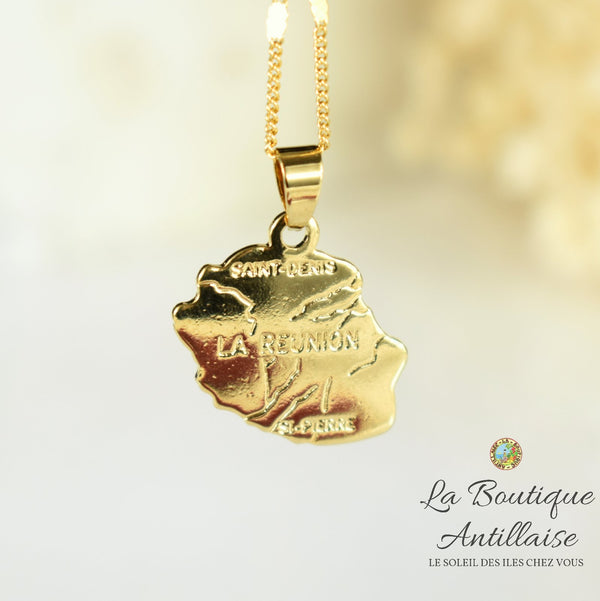 Collier petit pendentif La Réunion or
