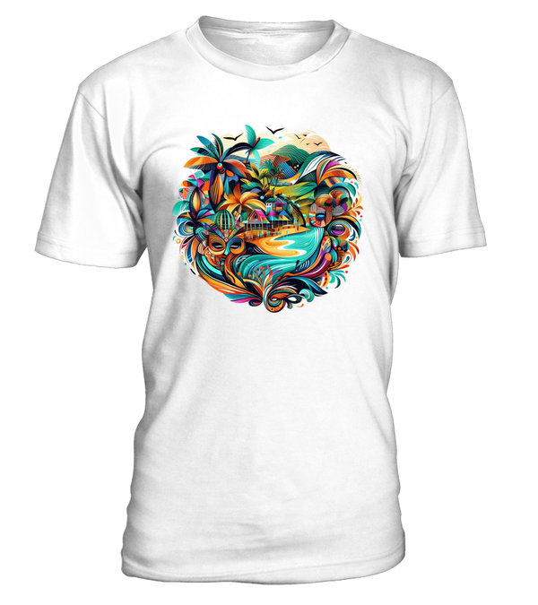 Tshirt unisexe plage colorée