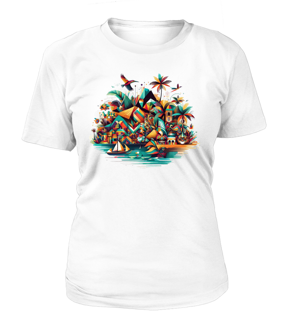 Tshirt femme Village coloré