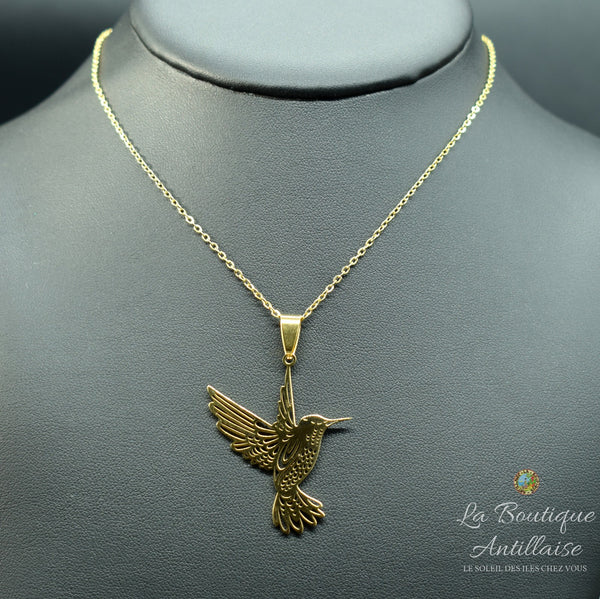 PENDENTIF GRAND COLIBRI OR - La Boutique Antillaise