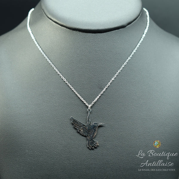 PENDENTIF PETIT COLIBRI ARGENT - La Boutique Antillaise
