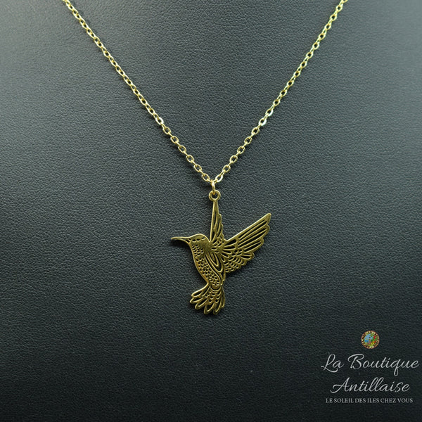 PENDENTIF PETIT COLIBRI OR - La Boutique Antillaise