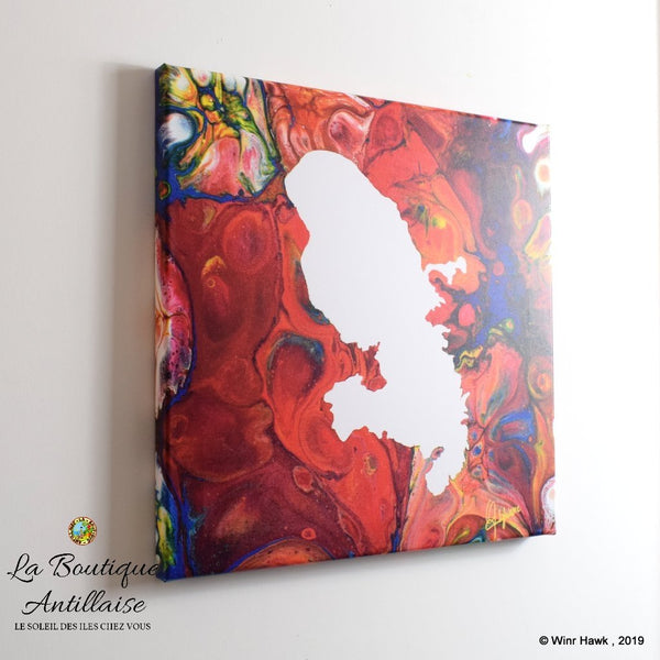 LA MARTINIQUE ÎLE AUX FLEURS - TABLEAU DÉCORATION ANTILLAISE - La Boutique Antillaise