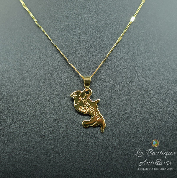 COLLIER PENDENTIF MARTINIQUE OR PETIT - La Boutique Antillaise