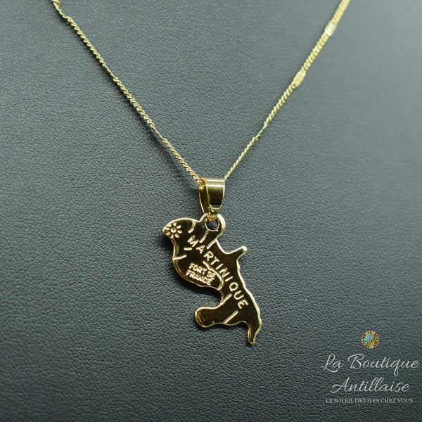 COLLIER PENDENTIF MARTINIQUE OR PETIT - La Boutique Antillaise
