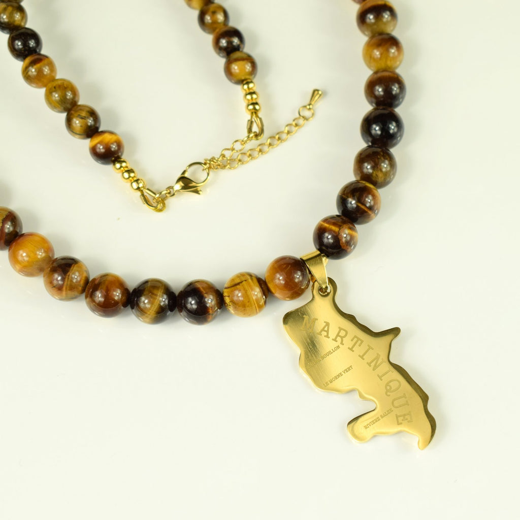 Collier Carte Martinique En Argent 925 - Longueur Au Choix, Neuf Avec étiquettes, Mixte