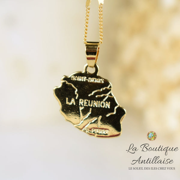 Collier petit pendentif La Réunion or
