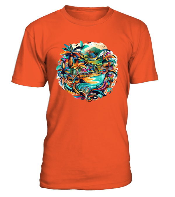 Tshirt unisexe plage colorée