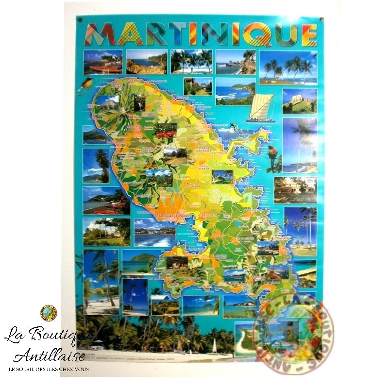 POSTER CARTE MARTINIQUE